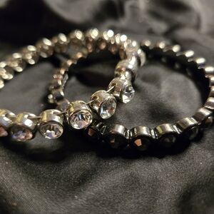 Gorgeous pair of chunky crystal bracelets — perfect for stacking